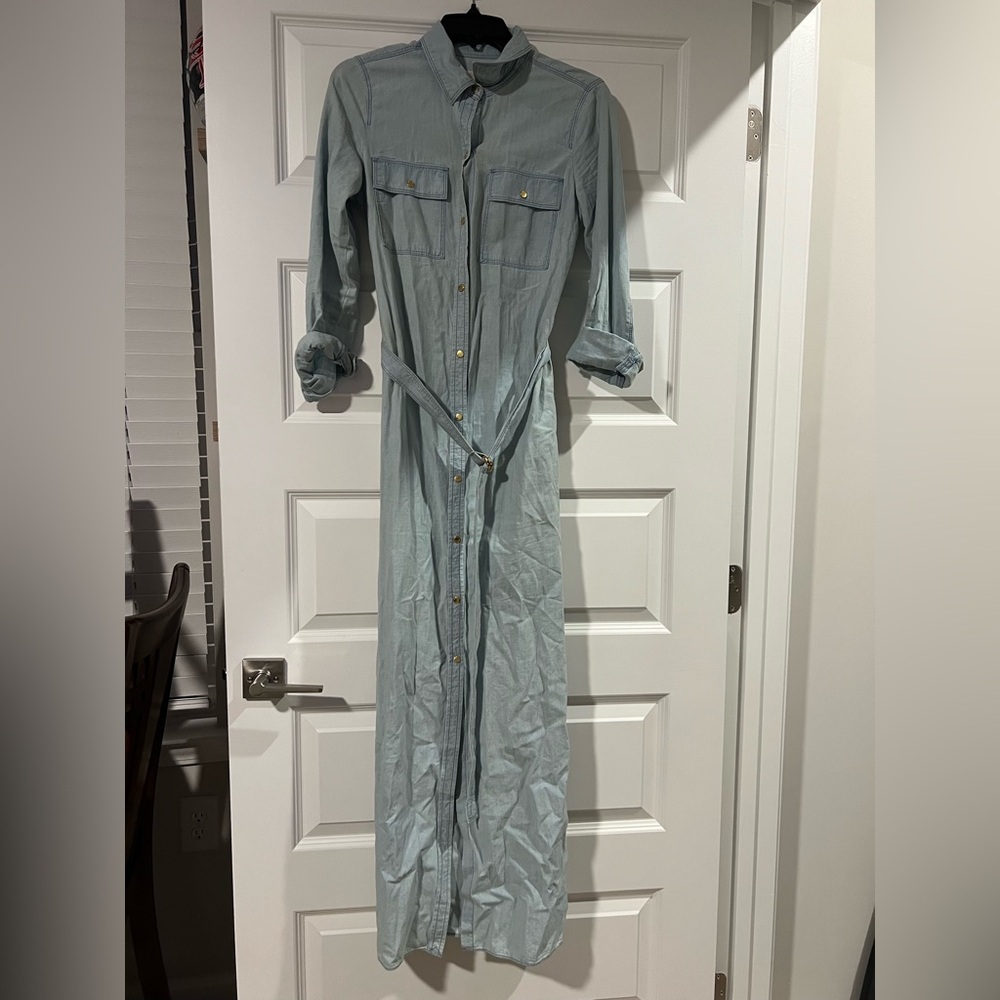 Long Sleeve Button-Up Maxi Dress